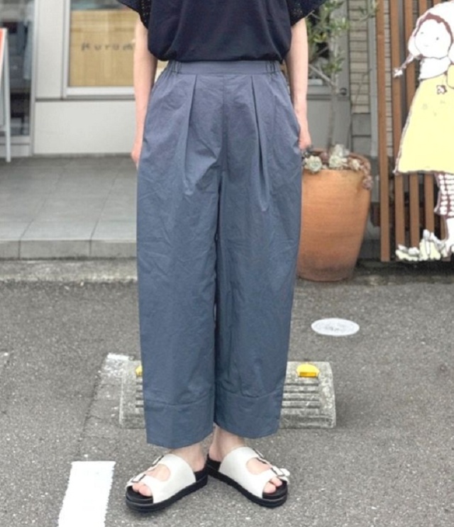 chloro sister  綿麻ツイル タックパンツ（チャコール） CS4484  #chloro sister_toujours ensemble