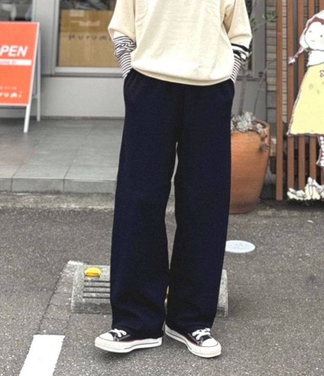 euphoric　Cotton Knit Pants  コットン ニット パンツ（ブラック） EU-KN6313 #洗えるニット