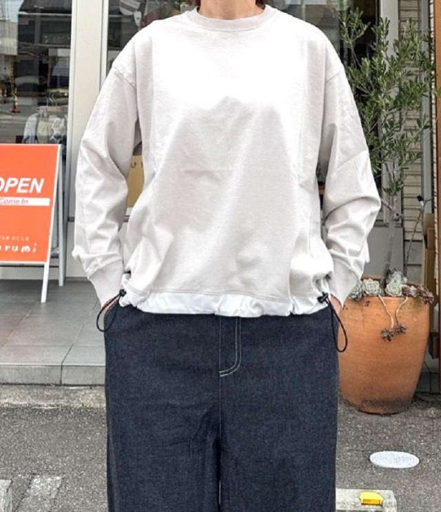 BLUE LAKE MARKET バイファブリック ドロスト プルオーバー(グレージュ) B-512023