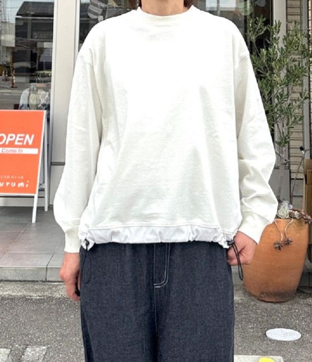 BLUE LAKE MARKET バイファブリック ドロスト プルオーバー(アイボリー) B-512023