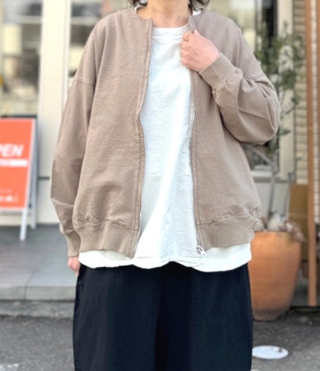 prit　40/1DEPENDランダムミニ裏毛 ZIPブルゾン（モカ） P91600