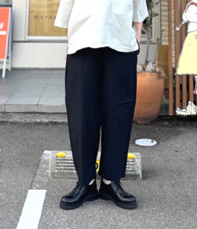 prit　コットンナイロン高密度平織 バギーパンツ（クロ） P71623