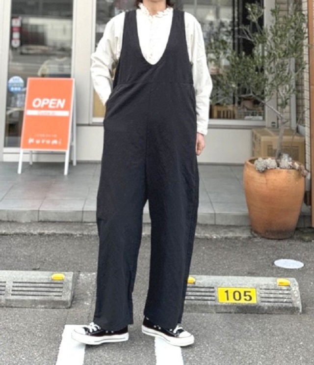 vent blanc　コットンリネン サロペット（チャコール）VBP261474