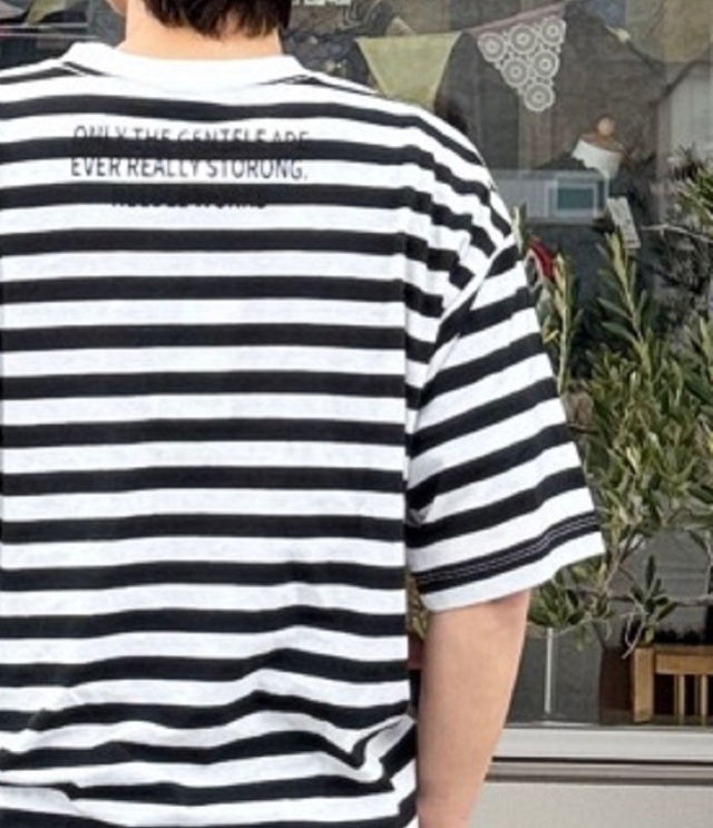 NEEDLE WORKS　T/C天竺 シンプル Tシャツ　ブラックボーダー（レディース） 2125104