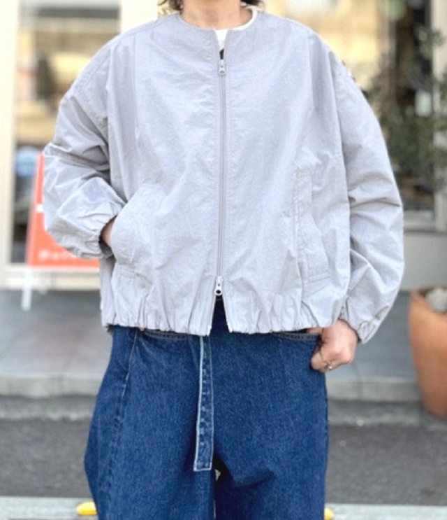mao made　バルーンシルエット ZIP UP ジャケット（ラベンダーグレー）611308