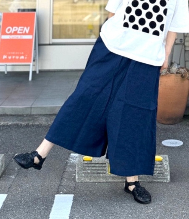 prit　40/1フレンチリネン ペンギン パンツ（ネイビー） P72609