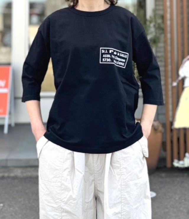 7th GATE  17/-BD天竺 7分袖 プリントTee（ブラック） G-272009  #PACIFIC PARK STORE_7th GATE