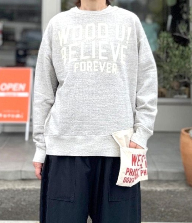 DENIM DUNGAREE 裏毛 エプロン スウェット グレー