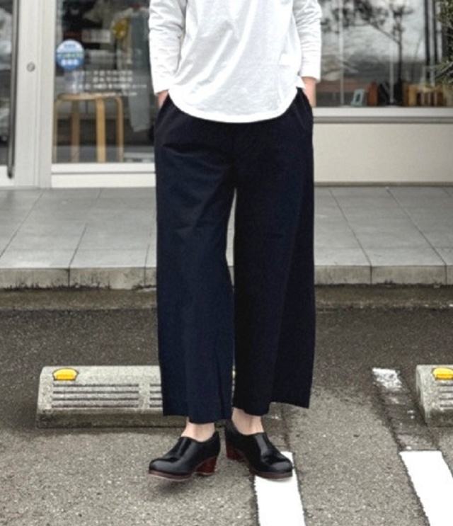 prit　綿麻ストレッチ ワイドパンツ（クロ） P71631 #オケージョン