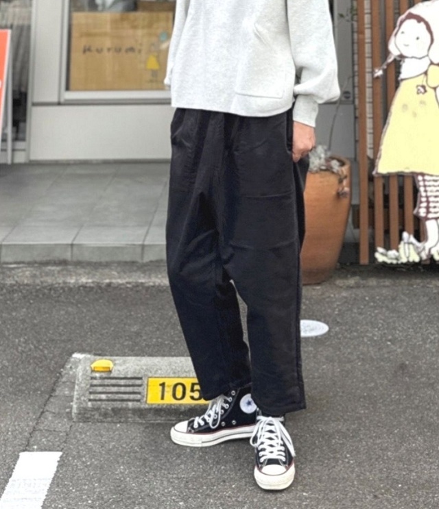 prit　ストレッチモールスキン サルエルパンツ（チャコール） P70713