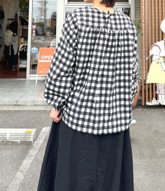 【40%OFF】toujours ensemble  ドビーチェック起毛 長袖クルーネック ギャザープルオーバー（オフ） #chloro sister_toujours ensemble