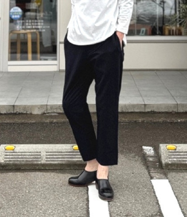 prit　綿麻ストレッチ テーパード イージーパンツ（クロ） P71630 #オケージョン