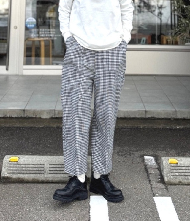 chloro sister  綿シルクネップ ダーツパンツ（ブラックギンガム） CS1192  #chloro sister_toujours ensemble