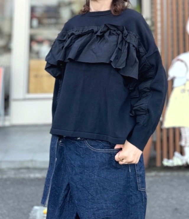 mao made 2WAY ザウルス プルオーバー(ブラック)641139 #洗えるニット