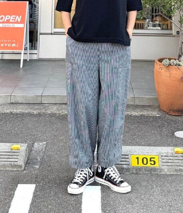 BLUE LAKE MARKET　8オンス ヒッコリー ベイカー イージーパンツ（ブラック） B-518003