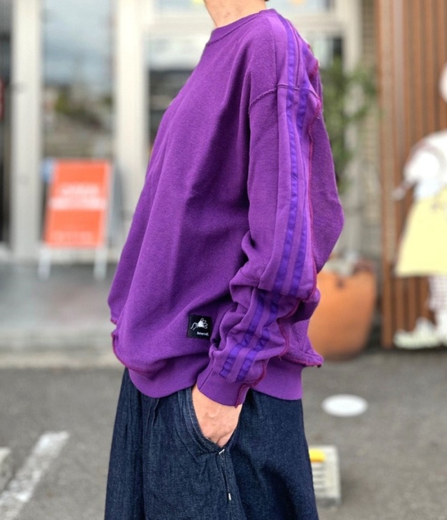 REHERSALL　パイルラインスリーブ スウェット（パープル） mate-280