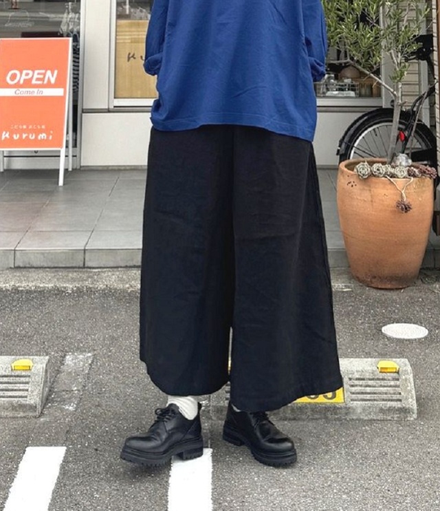 prit　25/1フレンチリネンツイル起毛 ペンギンパンツ（クロ） P70609