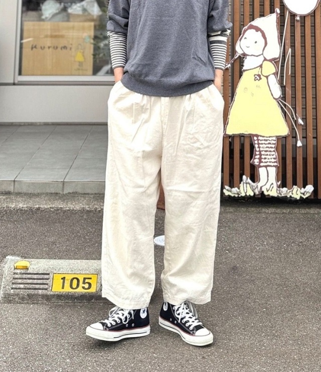 prit　20/1パッチワークジャガード タックバギーパンツ（生成） P70706