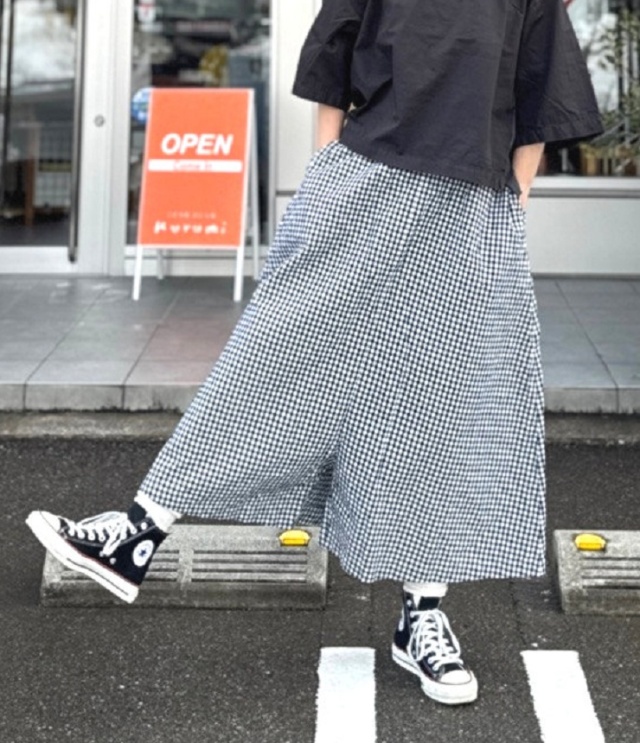 prit　コットンリネンウェザー 近江晒加工 ペンギンパンツ（ギンガム） P71606