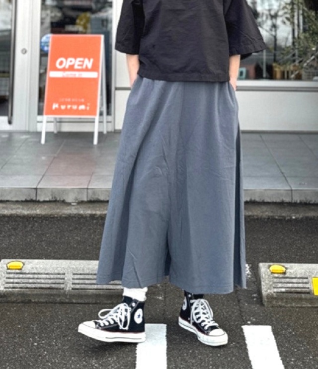 prit　綿バガス和紙天竺 ペンギンパンツ（スレート） P91610