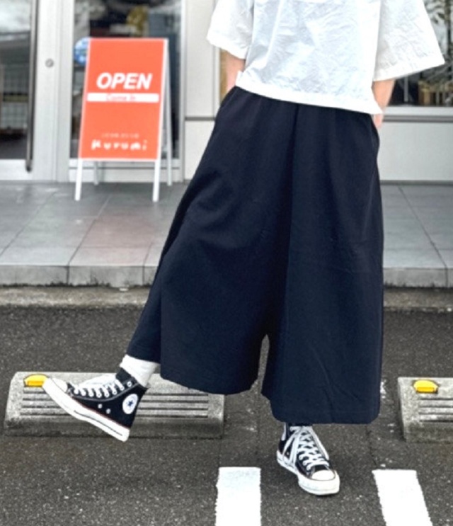 prit　綿バガス和紙天竺 ペンギンパンツ（クロ） P91610