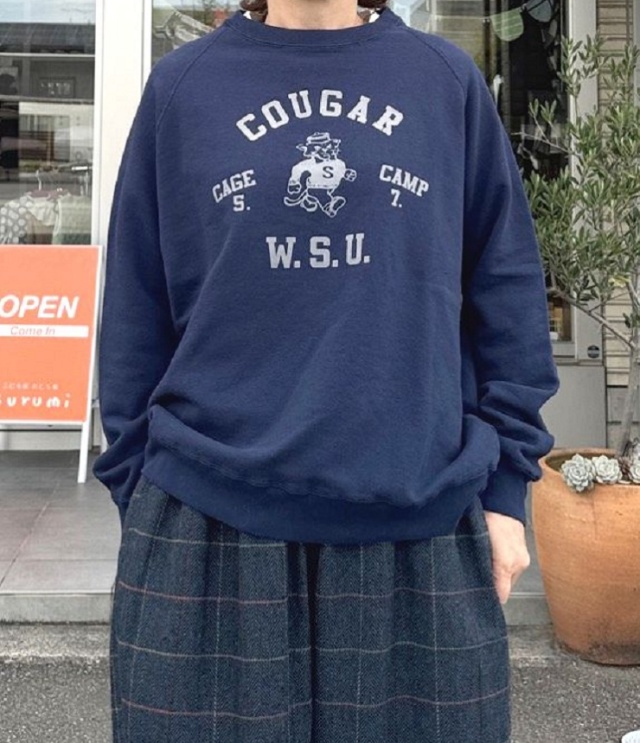 BLUE LAKE MARKET　ラグラン 裏毛  プルオーバー（ネイビー） B-513004