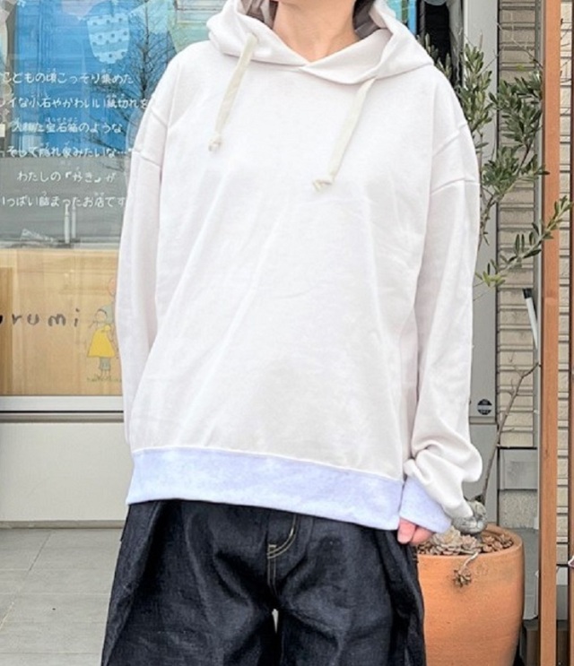 【50%OFF】chloro　16/2BD天竺 プルパーカー（アイスグレー）メンズ