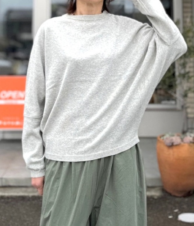 mao made　オーバーサイズ 変形 プルオーバー（ライトグレー）611130