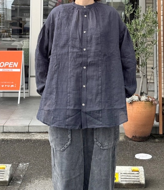 ESTROISLOSE　切り替えストライプ  ブラウス（ブラック）EB25411