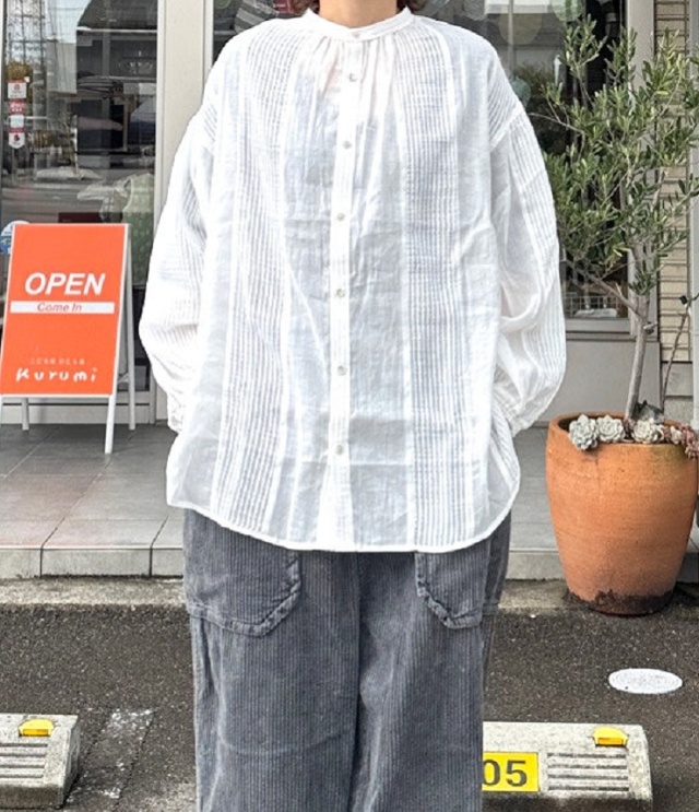 ESTROISLOSE　切り替えストライプ  ブラウス（オフ）EB25411