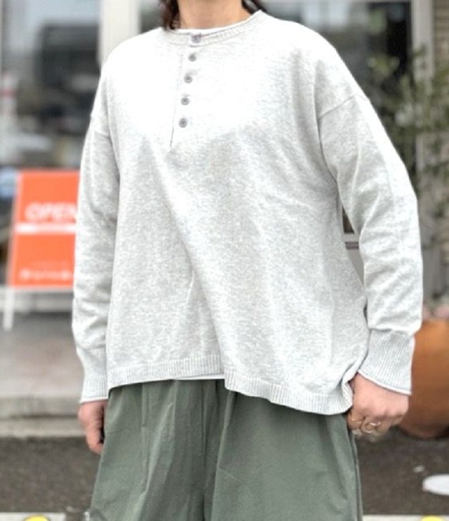 mao made　2WAY テントライン ヘンリーネック プルオーバー（グレー）611110