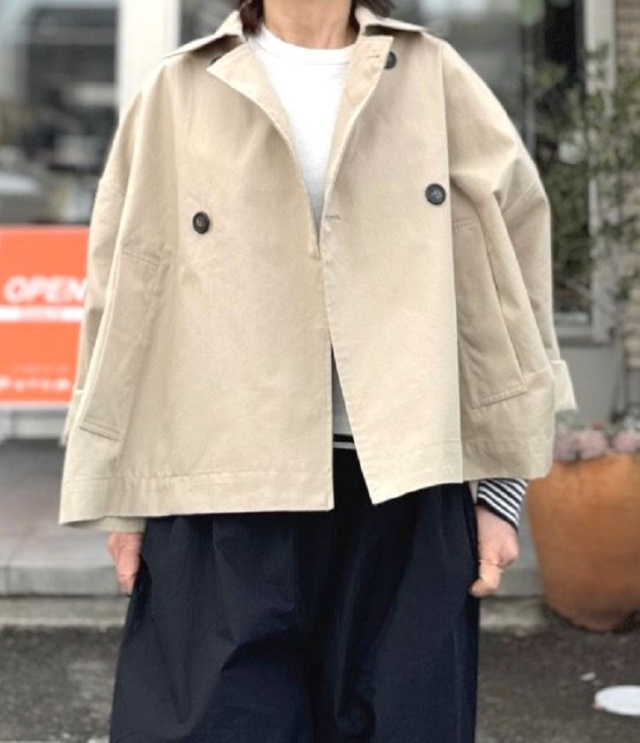 mao made　トレンチ カラー ジャケット（ベージュ）611316