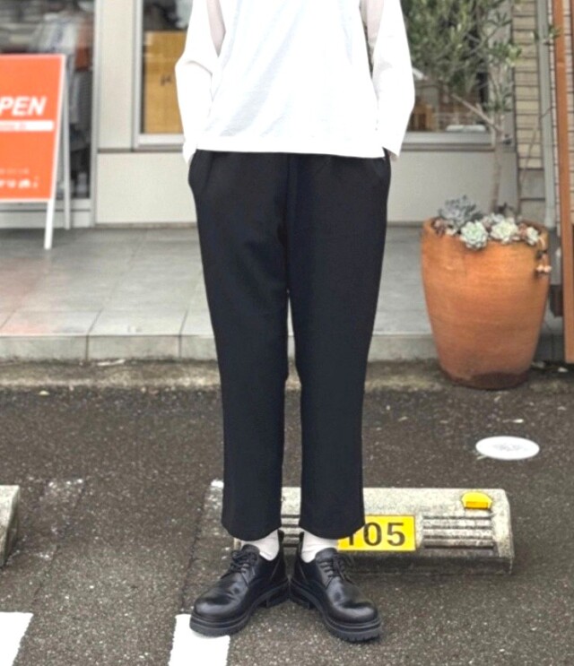 prit　30/2ツイルストレッチ裏起毛 テーパード イージーパンツ（クロ） P70731