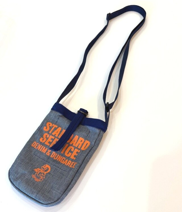 DENIM DUNGAREE 　ミニ ニュースペーパー BAG　ネイビー  22580010