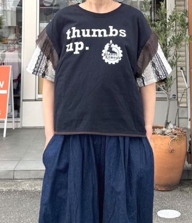 【30%OFF】REHERSALL　レーススリーブT（ブラック33） AT-228