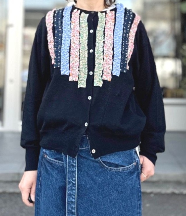 mao made　ふりふりフリル カーディガン（ブラック/ミックス系）611138