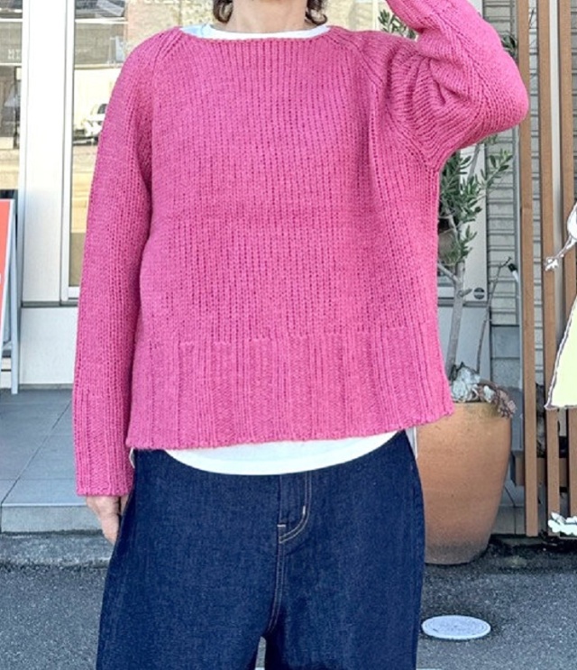 mao made　SIMPLE IS THE BEST III  ボートネック プルオーバー（ピンク） 551128