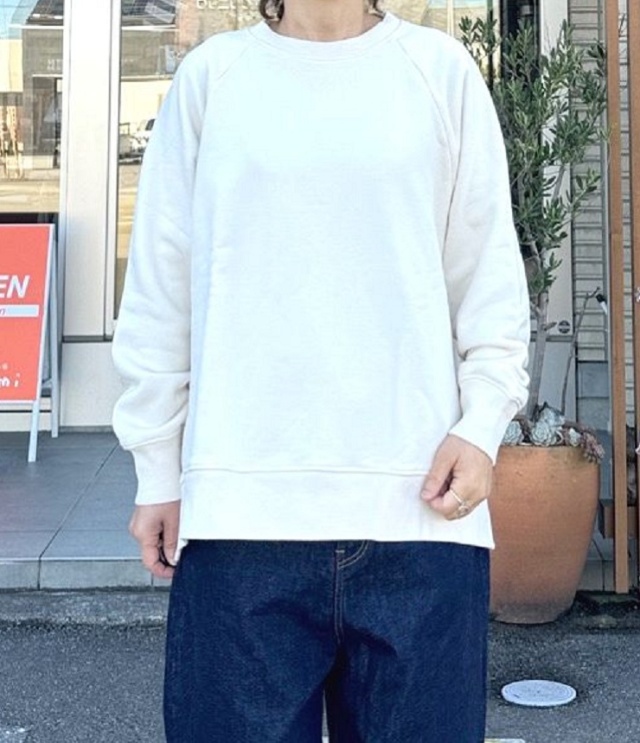 Sabbatum 30/-度詰裏毛 ラグラン ルーズ プルオーバー(アイボリー) SA-36303