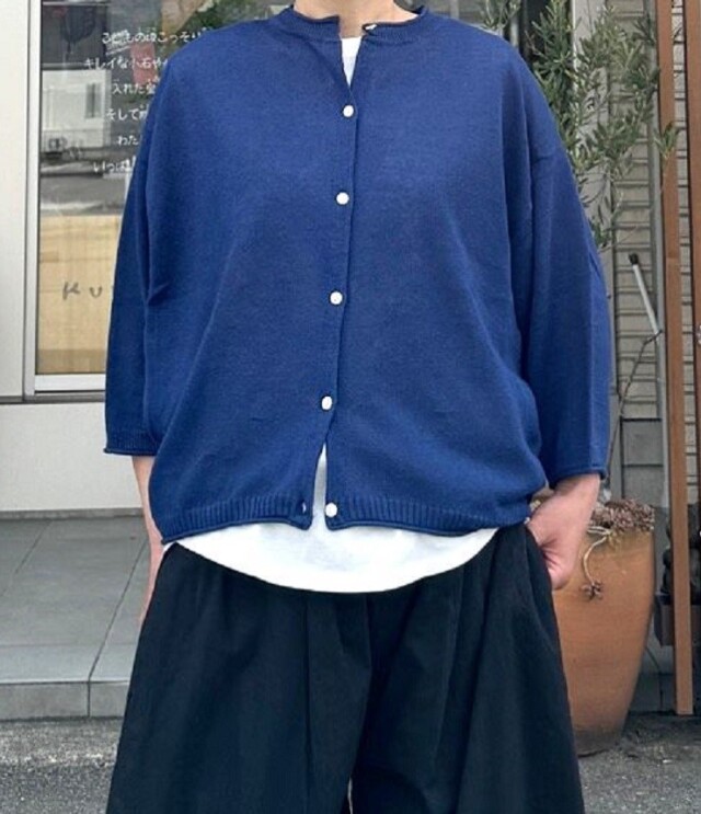 【20%OFF】mao made　やっぱりコレね！ 7分袖 ドルマンスリーブ カーディガン（ブルーネイビー） 521102