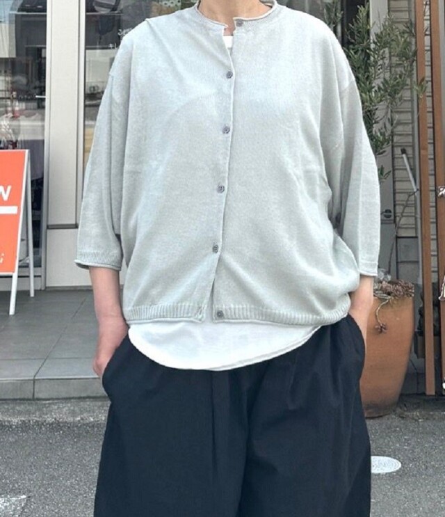 【20%OFF】mao made　やっぱりコレね！ 7分袖 ドルマンスリーブ カーディガン（ライトグレー） 521102