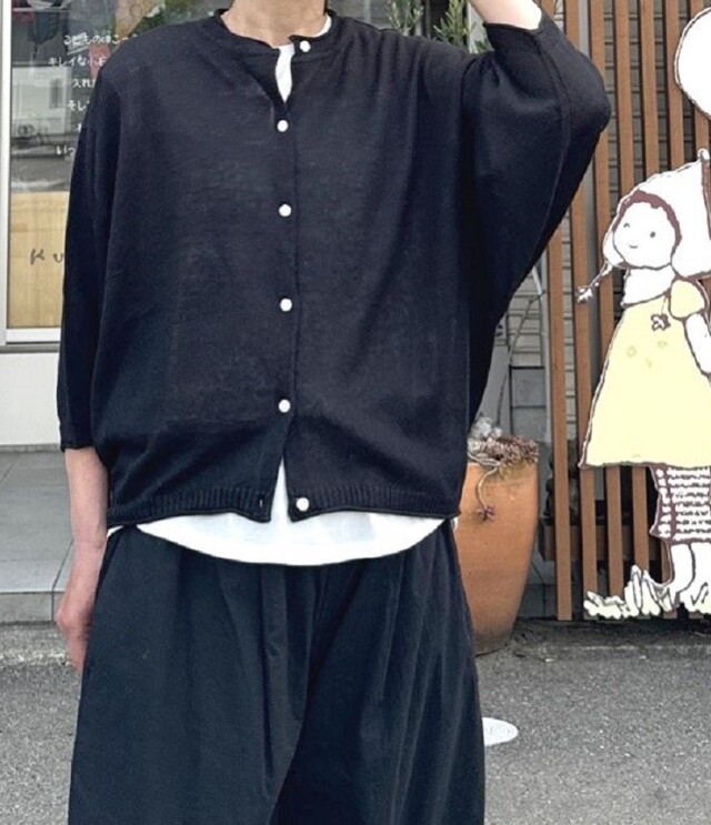 【20%OFF】mao made　やっぱりコレね！ 7分袖 ドルマンスリーブ カーディガン（ブラック） 521102