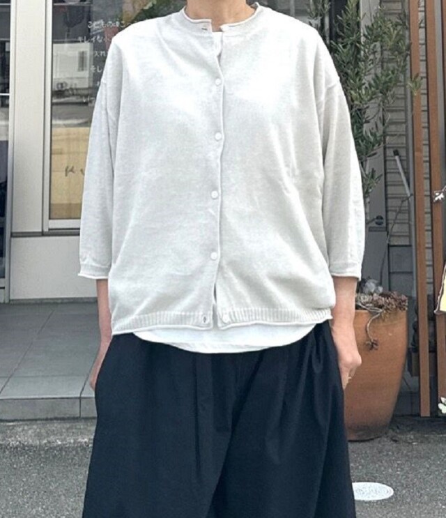 【20%OFF】mao made　やっぱりコレね！ 7分袖 ドルマンスリーブ カーディガン（オフグレー） 521102