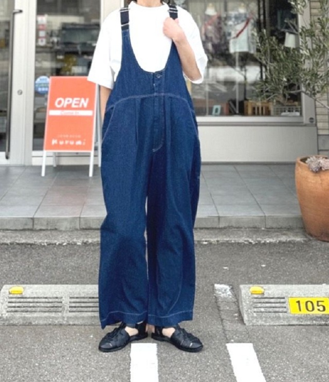 ESTROISLOSE 綿麻デニム サロペット(インディゴ)EB26107