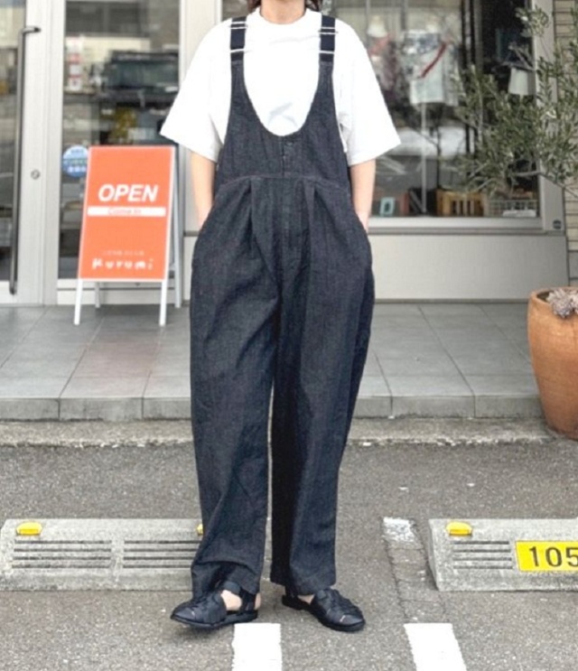 ESTROISLOSE 綿麻デニム サロペット(ブラック)EB26107