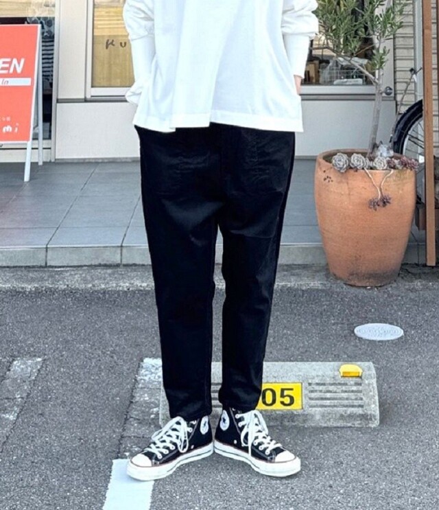 prit　ストレッチ別珍 サルエルパンツ（クロ） P70624