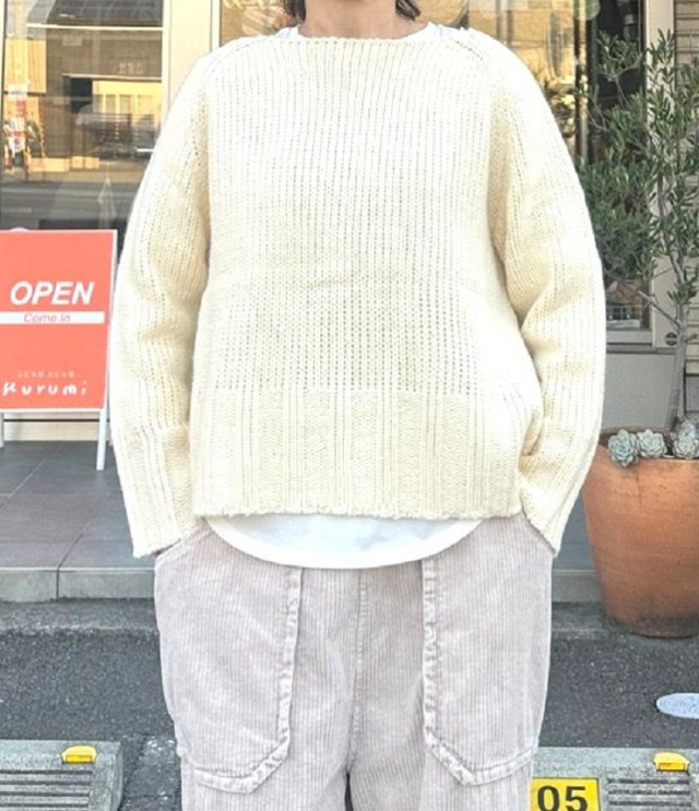 mao made　SIMPLE IS THE BEST III  ボートネック プルオーバー（クリーム） 551128