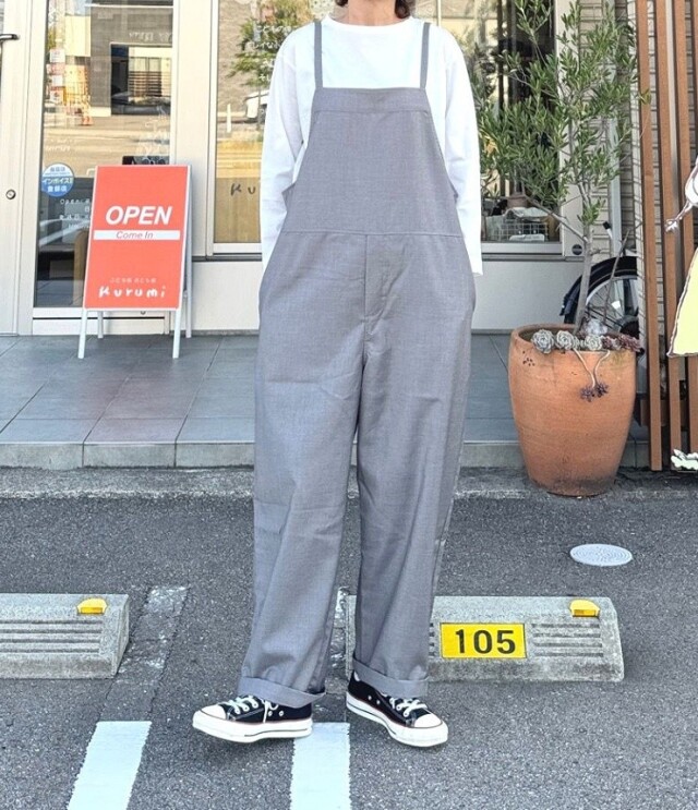 【30%OFF】mao made　SSで人気のあの子が再登場！ オトナに似合う サロペット（トップグレー） 541313