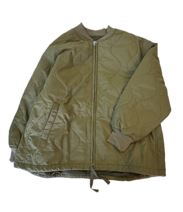 prit　 ナイロンタッサー オニオンキルト ZIP ショートブルゾン（オリーブ） P60602