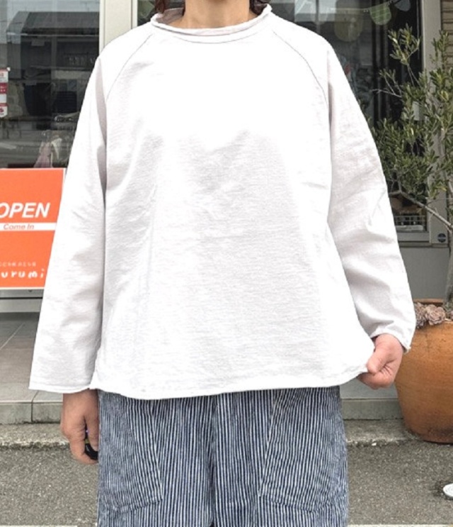 Sabbatum　PABLOジャージー ラグラン オーバーロック ヘム プルオーバー（グレー） SA-35210