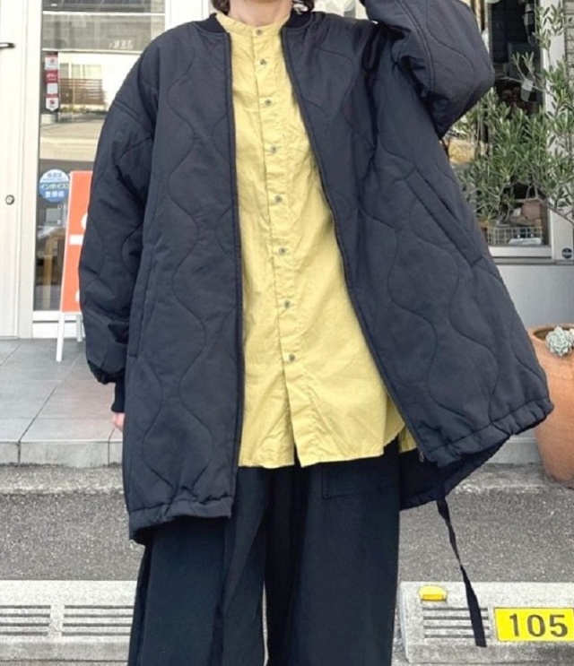 【20%OFF】prit　 ナイロンタッサー オニオンキルト ZIP ブルゾン（クロ） P60603